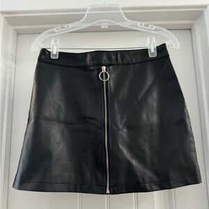 Forever 21 Faux Leather Mini Skirt Zip-Front